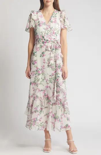 Eliza J Floral Wrap Front Dress | Nordstrom | Nordstrom