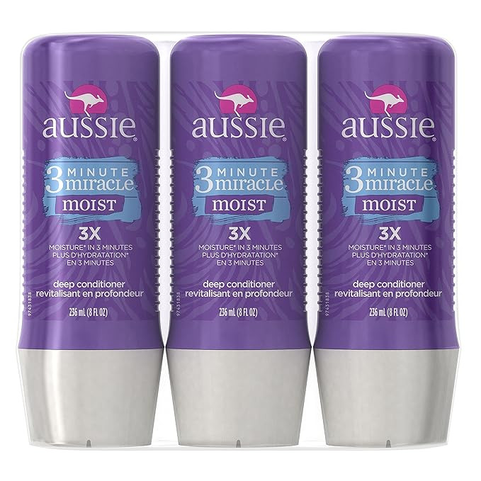 Aussie 3 Minute Miracle Moist Deep Conditioning Treatment, Detangler, 8 Fluid Ounces (Pack of 3) ... | Amazon (US)