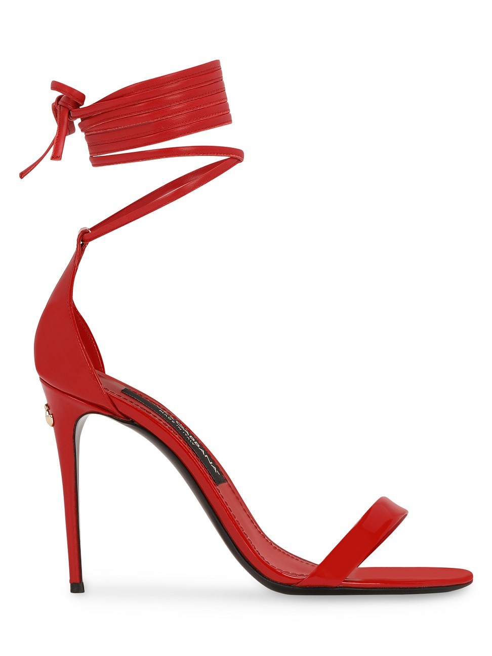 Women's Leather Ankle-Wrap Sandals - Rosso - Size 9 | Saks Fifth Avenue