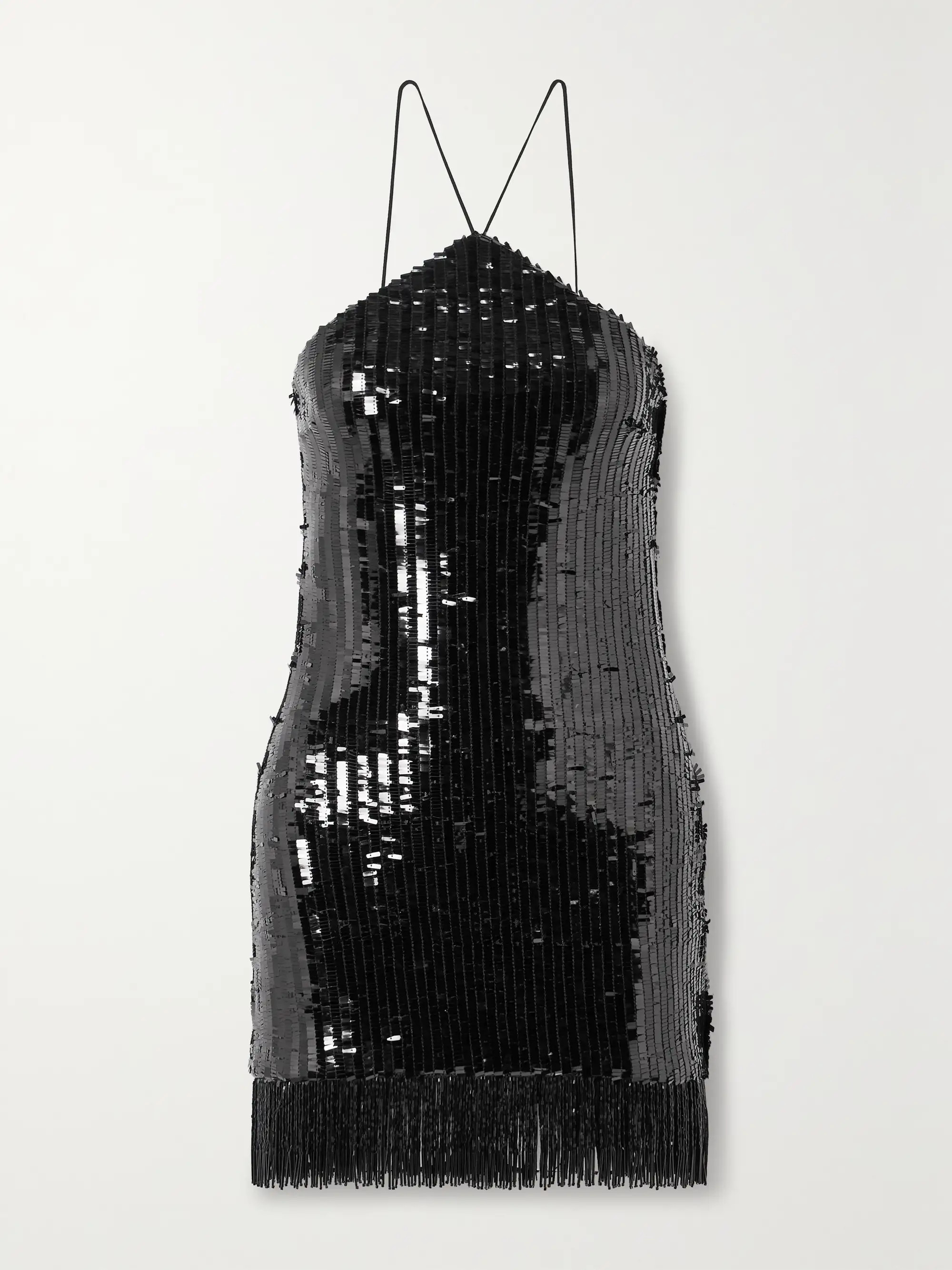 Pat fringed sequined tulle halterneck mini dress | NET-A-PORTER (UK & EU)