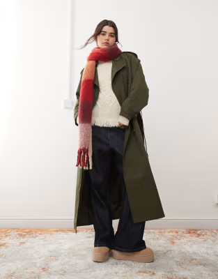 Miss Selfridge belted trench coat in khaki | ASOS | ASOS (Global)