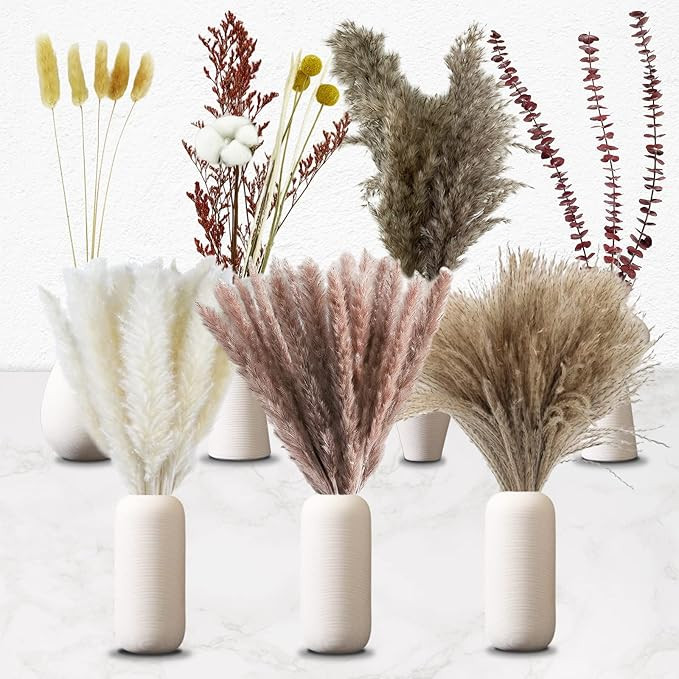 Baceight Dried Pampas Grass Decor, 60Pcs Pampas Boho Home Decor Dried Flowers, Nature Pampas Gras... | Amazon (US)