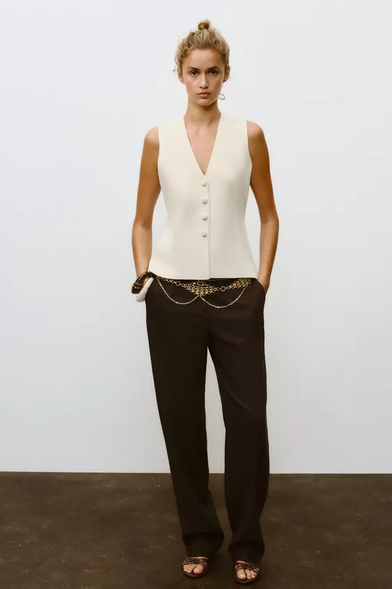 COVERED BUTTON KNIT VEST | Zara US