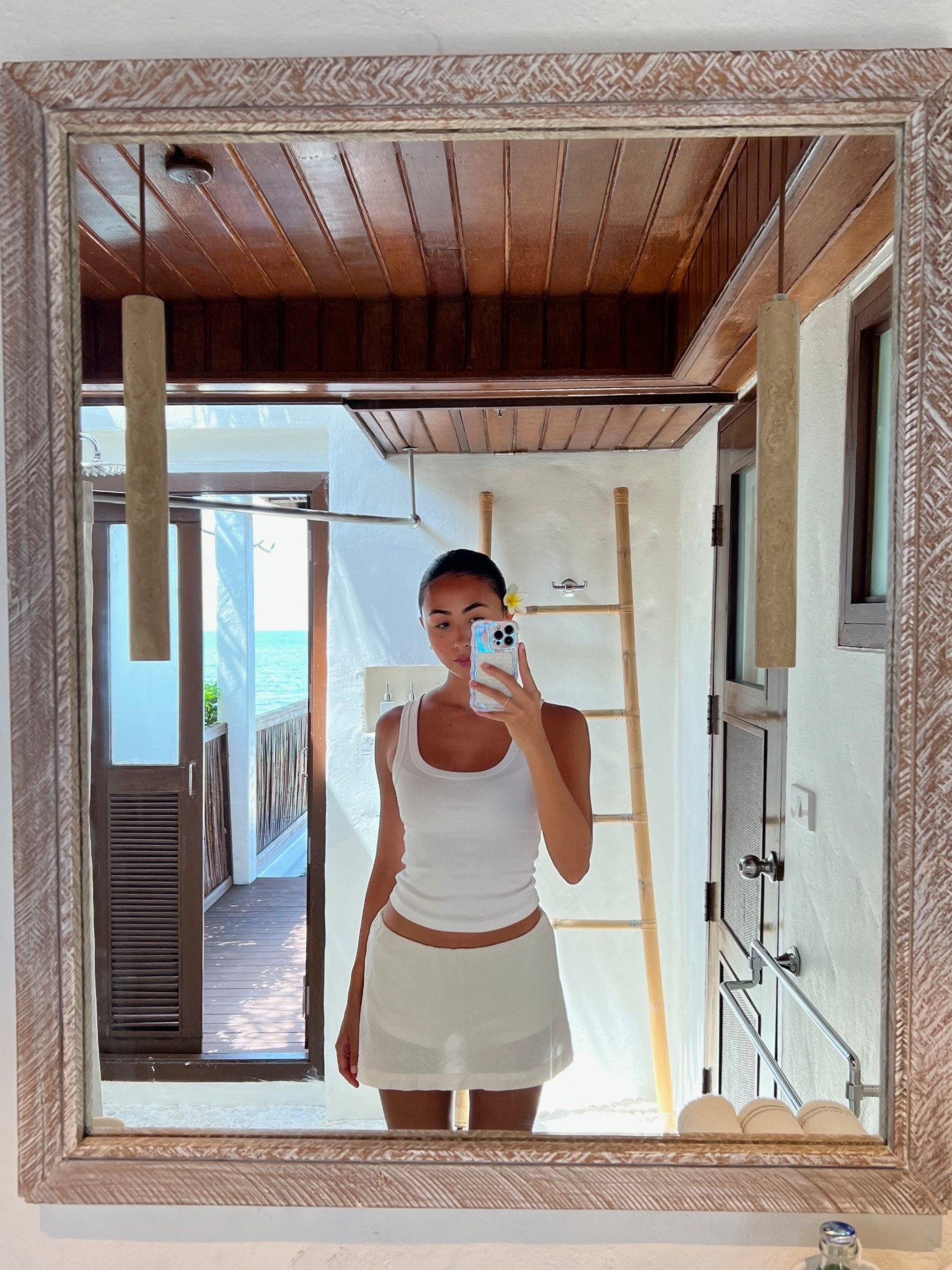 I love a simple white outfit 🤍 I wear the linen mini skort in size XS (Ivory) - it’s not as transparent as this normally, only because the light is shining behind me 

#LTKstyletip #LTKeurope #LTKuk