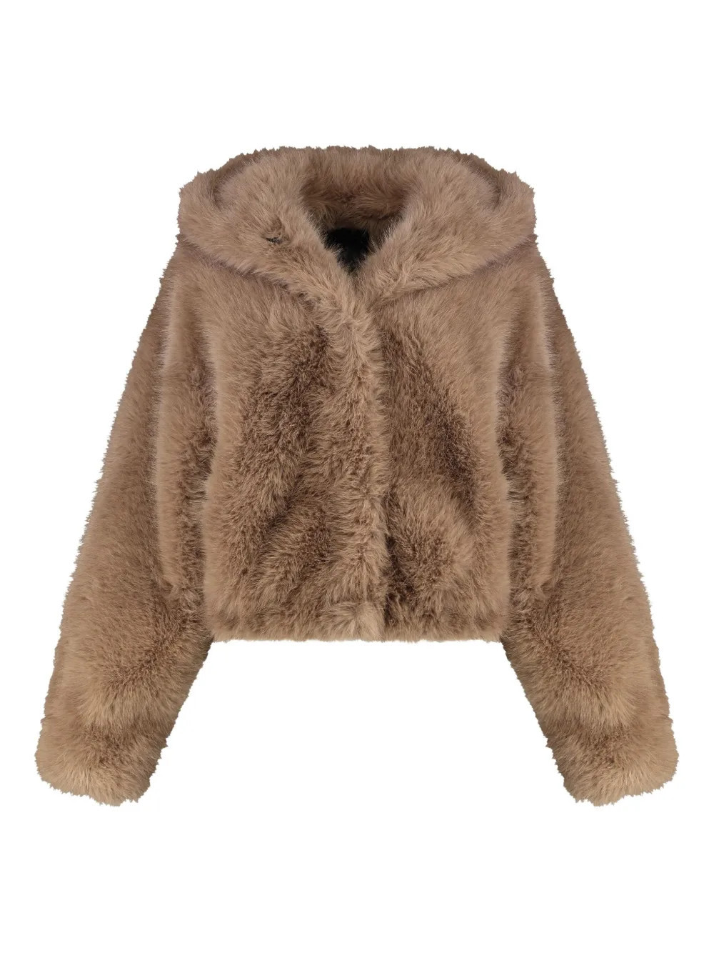 BB Couture hooded faux-fur jacket - Brown | Farfetch Global