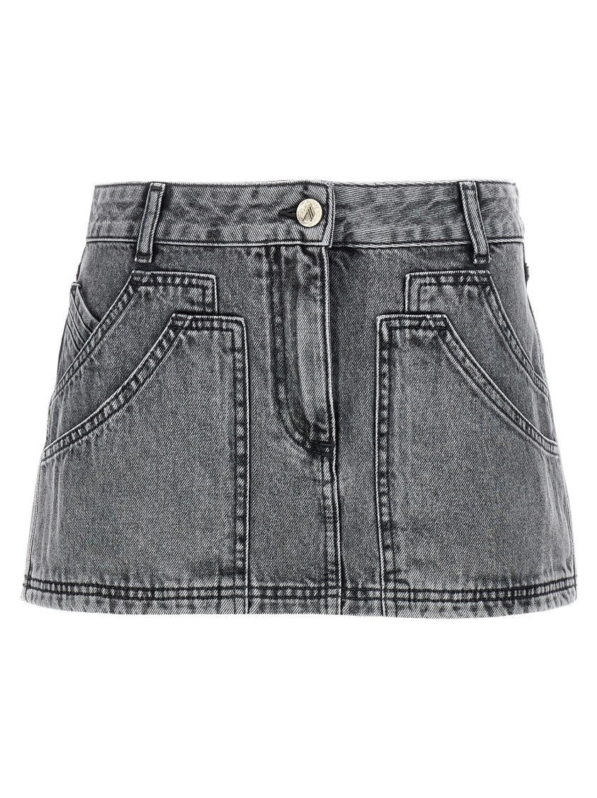 Multipocket Grey Denim Mini Skirt | Shop Simon