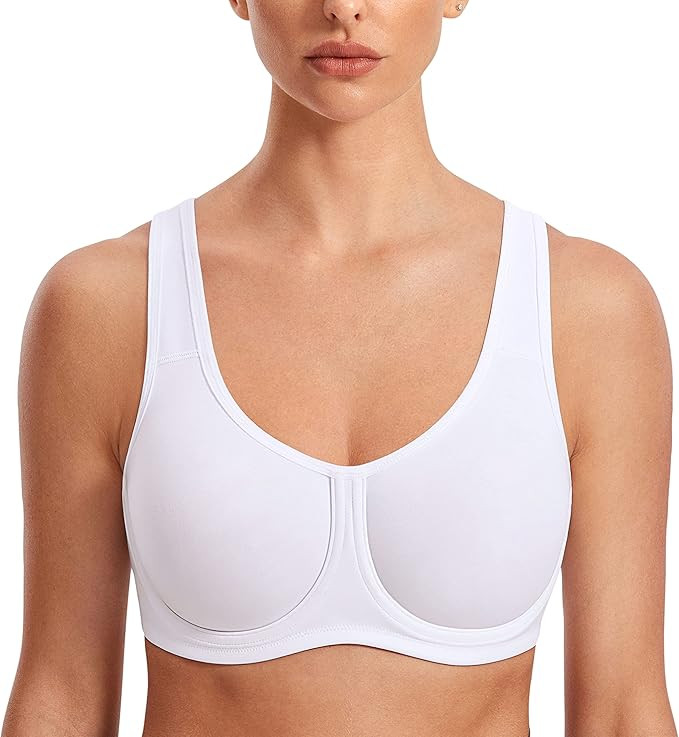 SYROKAN Women's Max Control Underwire Sports Bra High Impact Plus Size with Adjustable Straps | Amazon (US)