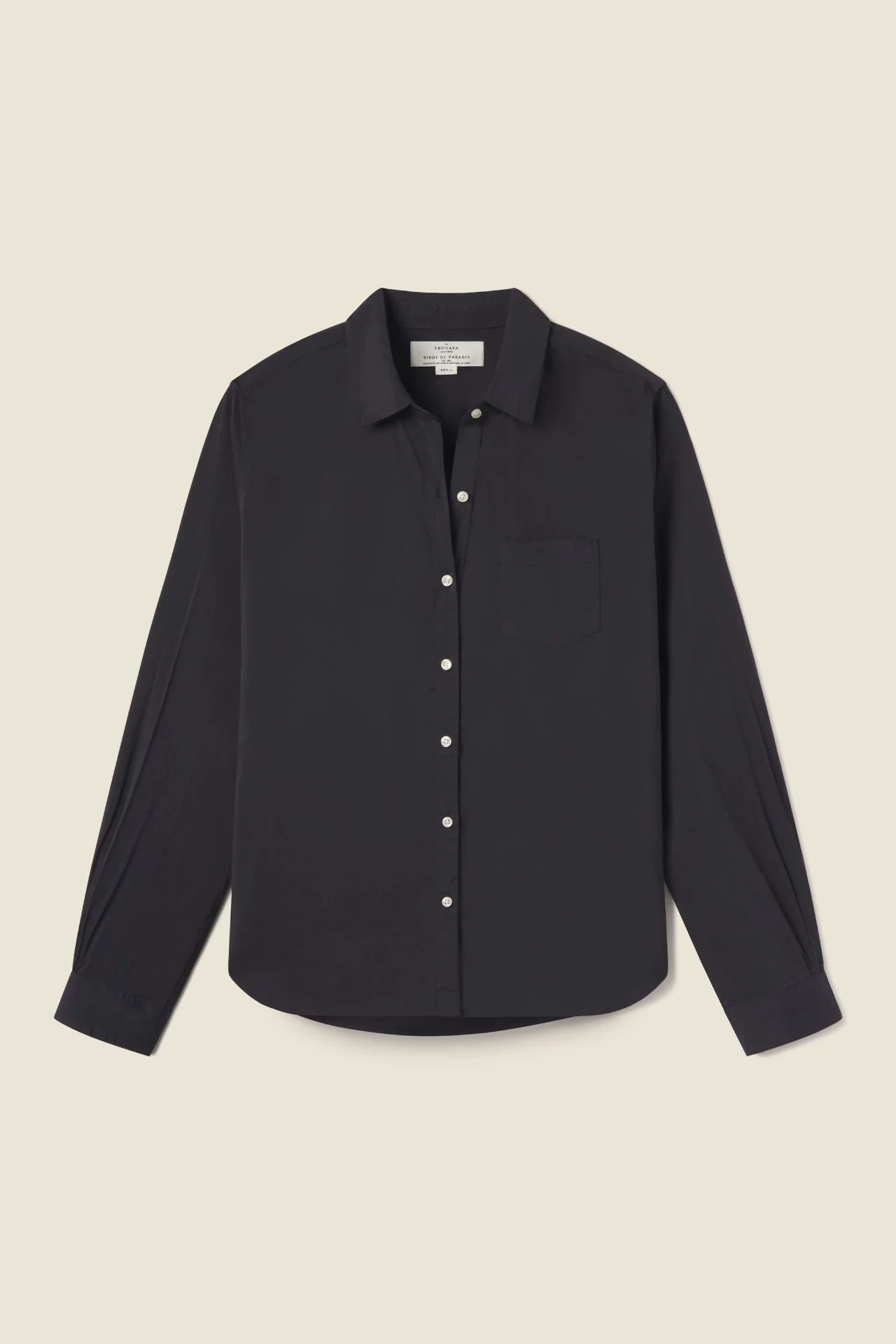 Grace Classic Shirt Black Poplin | TROVATA