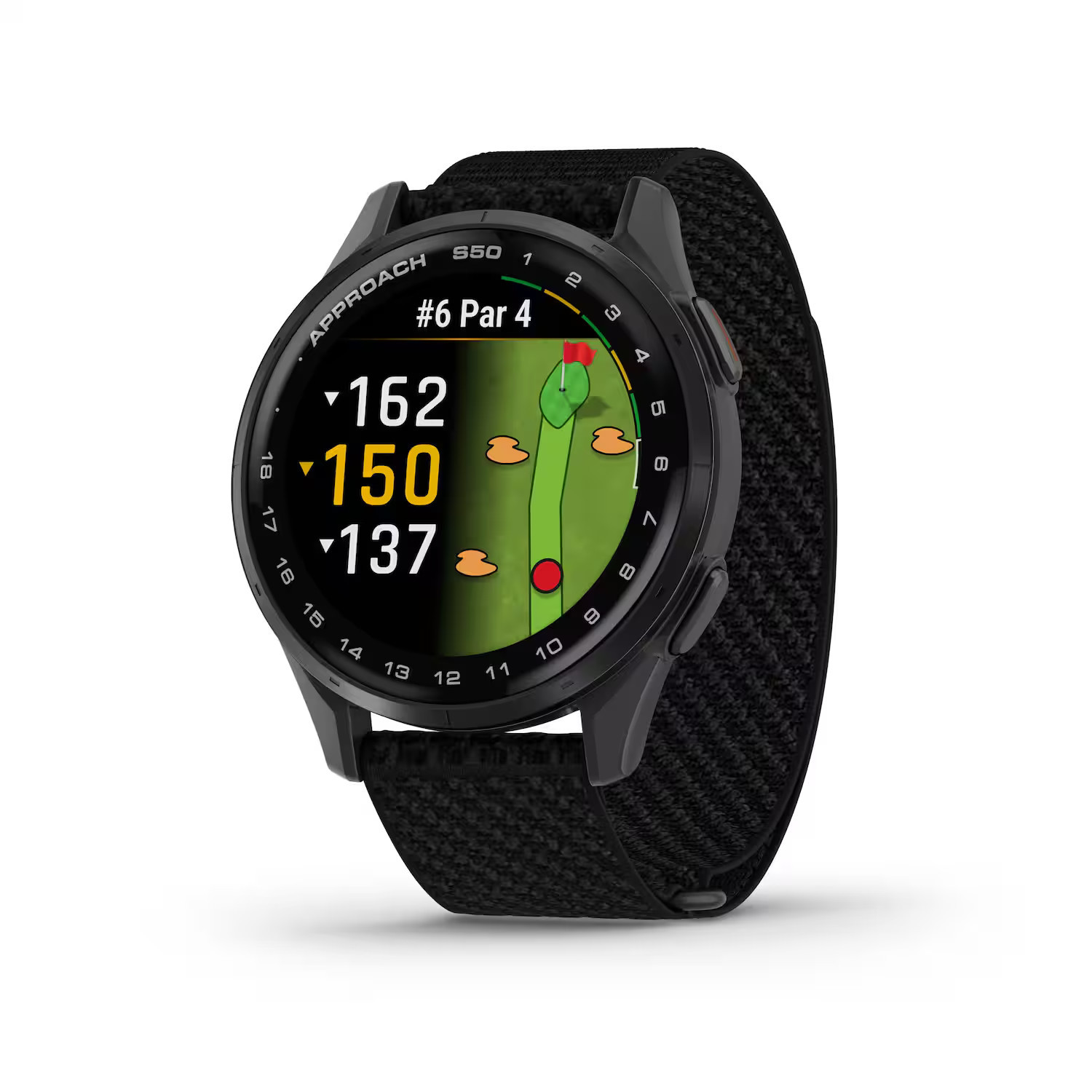 Garmin - Approach S50 GPS Smartwatch 43mm Anodized Aluminum - Slate Aluminum Bezel with Black Nylon Band - (2025) | Best Buy U.S.