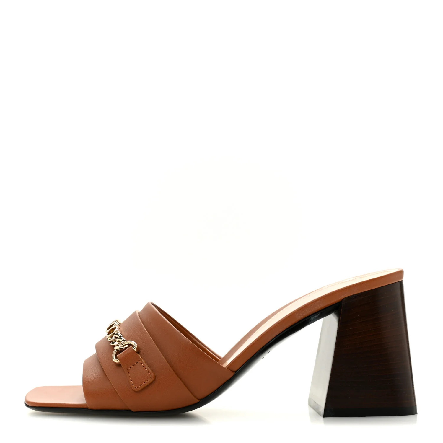 Gucci Calfskin Signoria 75mm Slide Sandals 39 Harness Brown 1886108 | FASHIONPHILE (US)