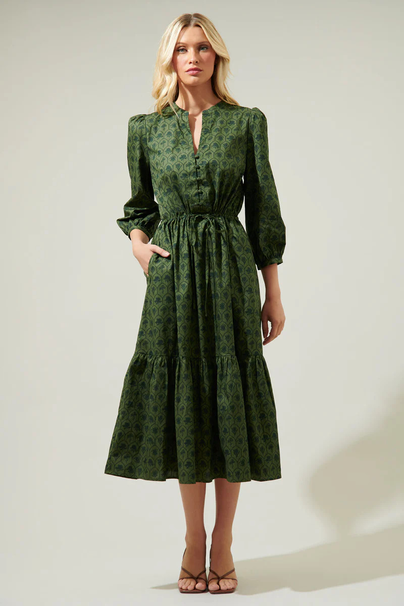 Zinnia Floral Midi Dress | Sugarlips