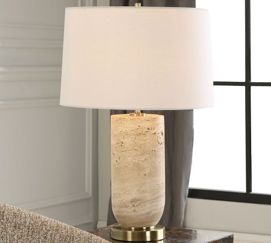 Eliana Travertine Table Lamp (24.5") | Pottery Barn (US)