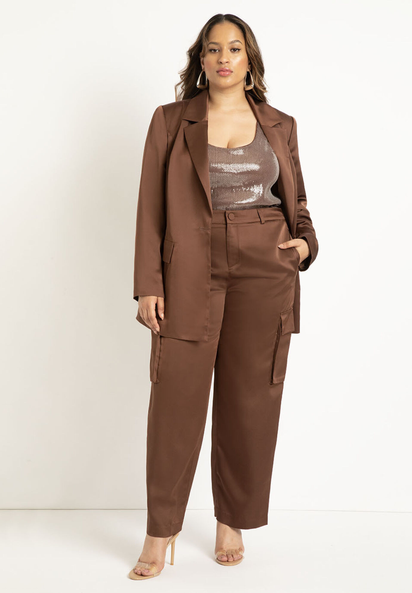 Satin Cargo Pant | Eloquii