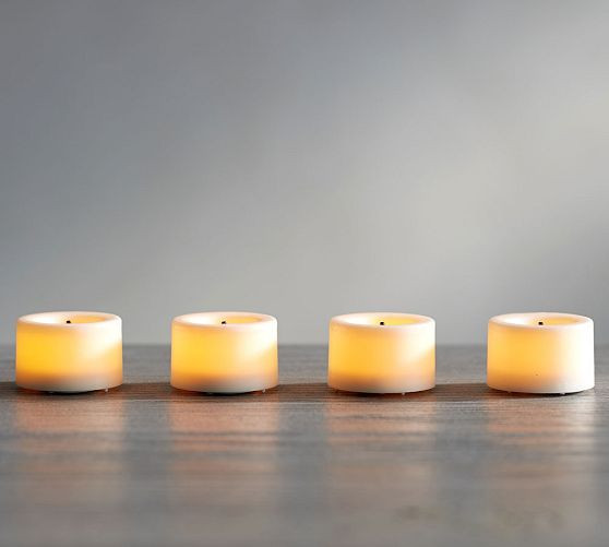 Flameless Outdoor LED Tealight Candles - Set of 4 | Pottery Barn (US)