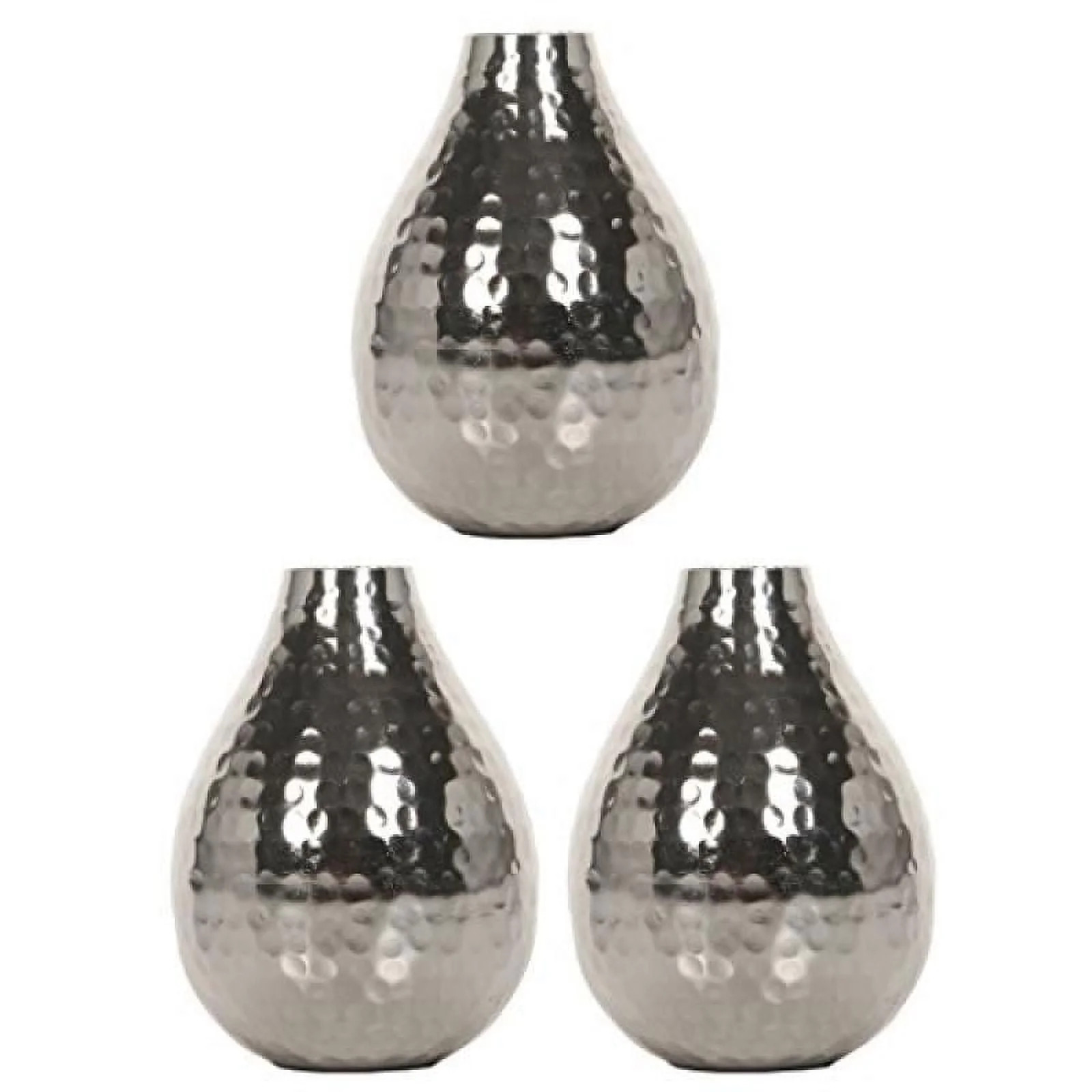 Hosley Set of 3, 4.5 inch High Silver Metal Decorative Bud Vases | Walmart (US)