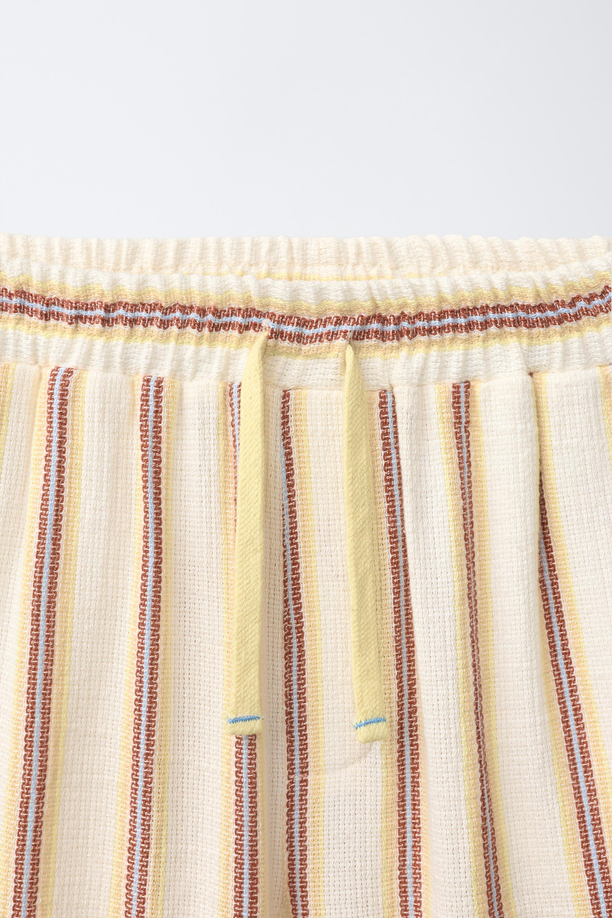 RUSTIC STRIPED SHORTS | Zara US