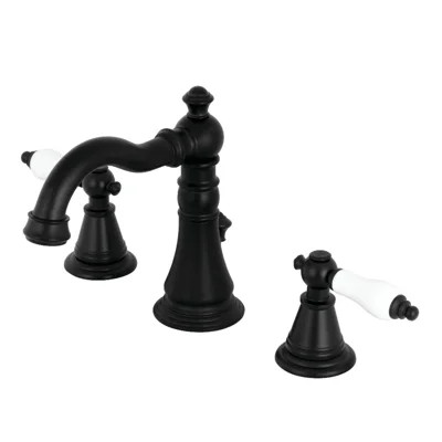 Kingston Brass English Classic Two-Handle 3-Hole Deck Mount Widespread Bathroom Faucet with Pop-Up Drain | Wayfair North America
