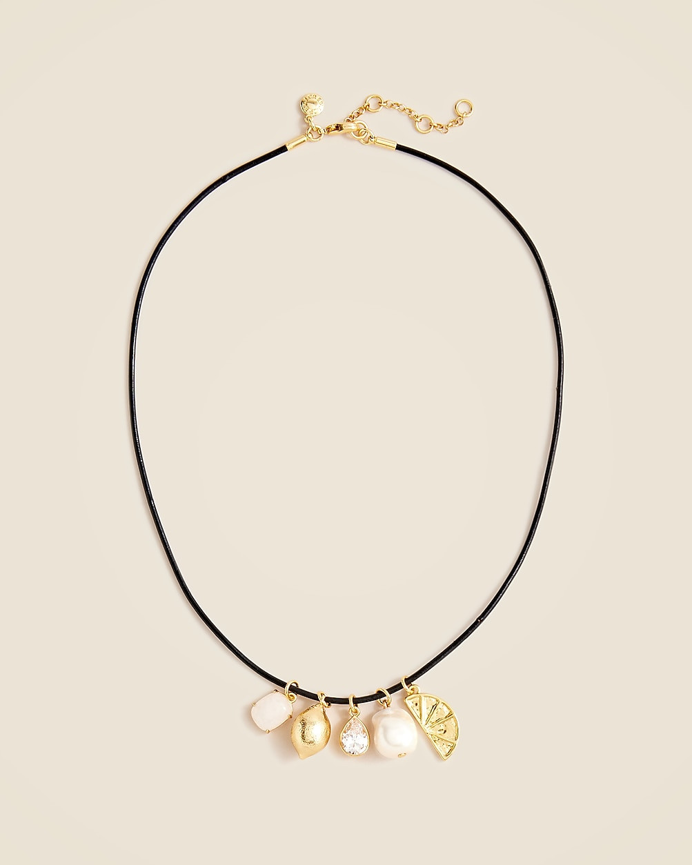 Nautical lemon charm and leather cord necklace | J. Crew US