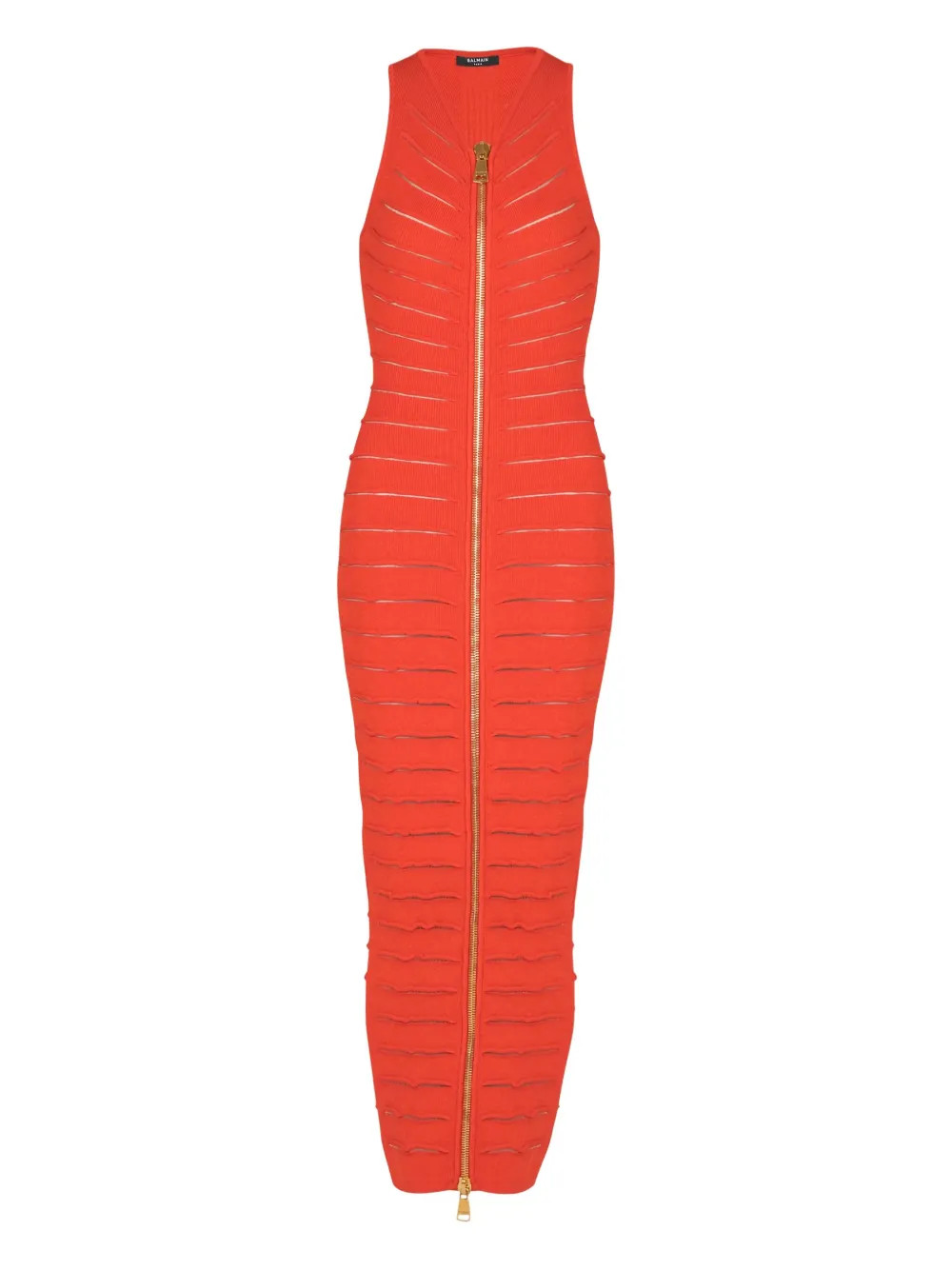 Balmain zip-front Knitted Maxi Dress | Red | FARFETCH FR | Farfetch Global