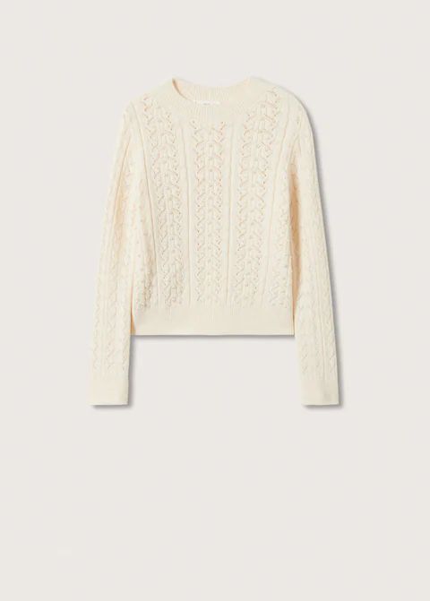 Pearl embroidery appliqué sweater | MANGO (UK)