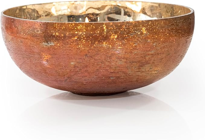 ANDALUCA Amber Mercury Glass Decorative Round Bowl (Amber) | Amazon (US)