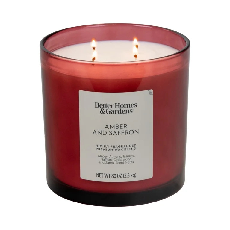 Better Homes & Gardens Amber Saffron Scented Oversized 4-Wick Jar Candle, 80 oz | Walmart (US)