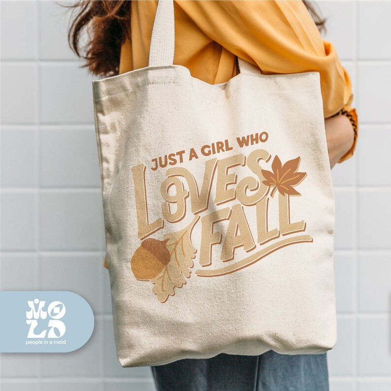 Autumn Season Tote Bag Cotton Tote Bag Just a Girl Who Loves - Etsy | Etsy (US)