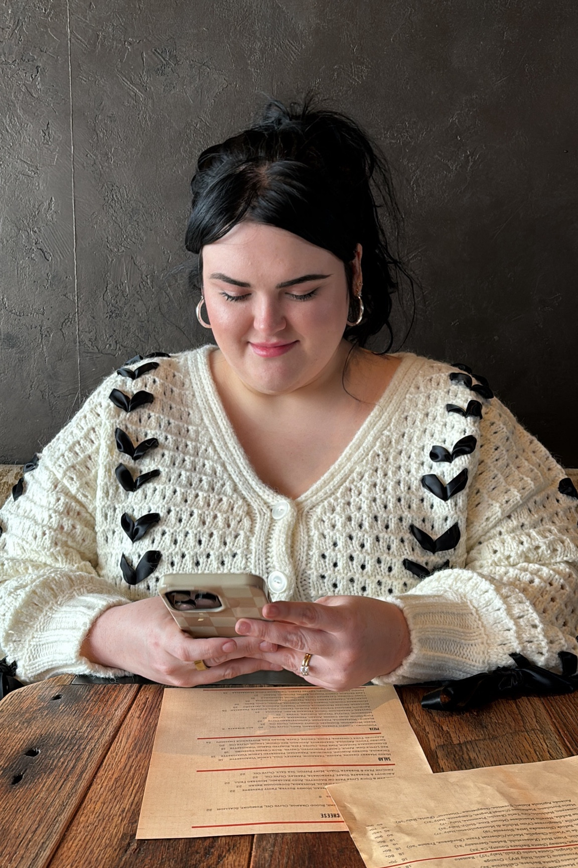 Perfect spring sweater! Wearing an XL. On sale. Also love these silver hoops and my checkered phone case 

#LTKstyletip #LTKmidsize #LTKsalealert