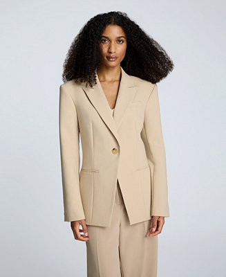 Women's Luxe Twill Slim One-Button Jacket | Macy's