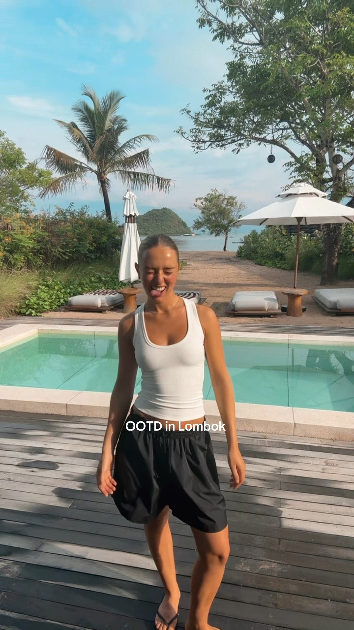 OOTD in Lombok! I’m wearing St Agni shorts in a small, and the One Mile Amelia Tank in size XS! It’s double lined so perfect without a bra (my bust is a 10b for reference!) 
I have linked the exact items, and some similar ones at a cheaper price point! 

#LTKsummer #LTKaustralia #LTKtravel