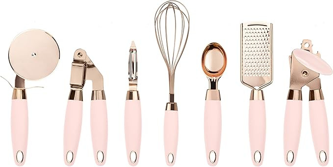 COOK With COLOR 7 Pc Kitchen Gadget Set Copper Coated Stainless Steel Utensils with Soft Touch Pi... | Amazon (US)