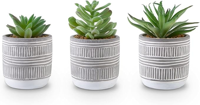 CEWOR Artificial Succulents Plants 3 Pack Mini Fake Plants Bathroom Decor Aesthetic for Living Ro... | Amazon (US)
