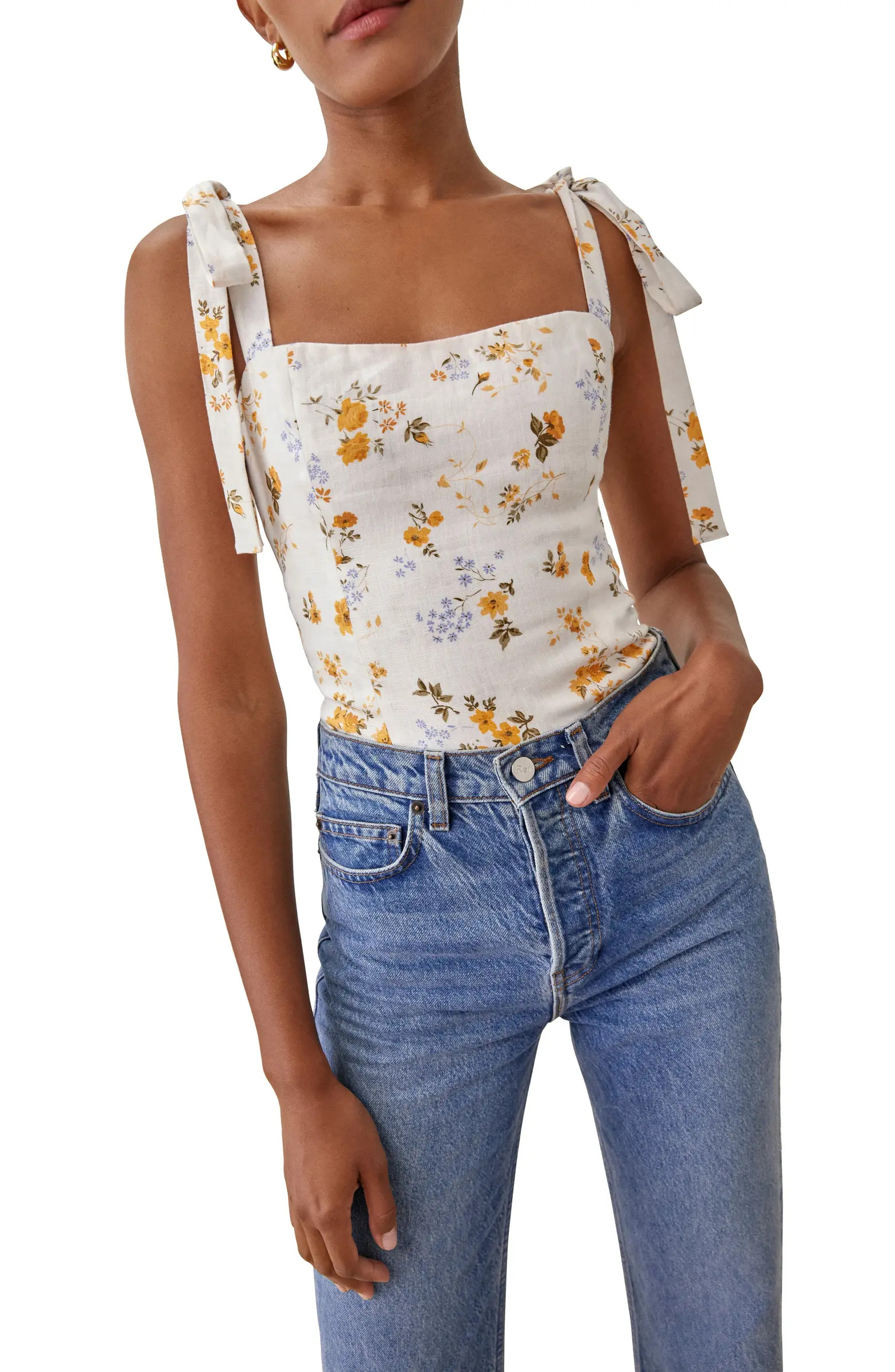 Bilson Tie Shoulder Linen Tank | Nordstrom