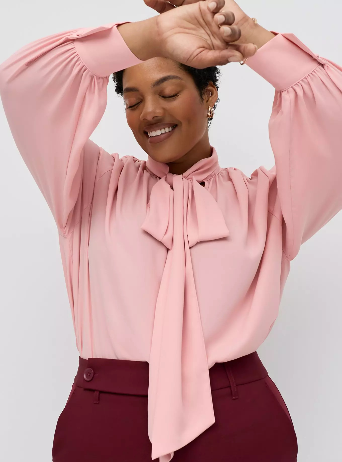 Studio Tie Bow Drapey Blouse | Torrid (US & Canada)
