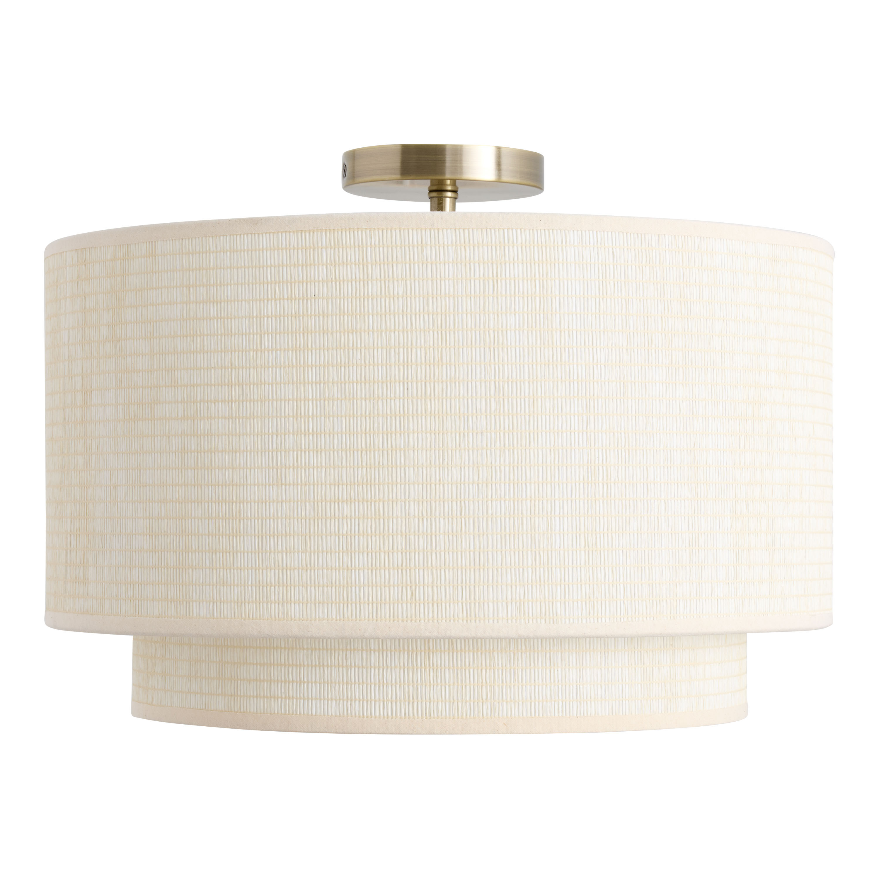 Natural Paper Rattan 2 Light Flush Mount Ceiling Light | World Market