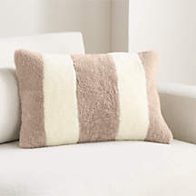 Malmo Shearling 22"x15" Clay Taupe and Ivory Throw Pillow Cover | Crate & Barrel