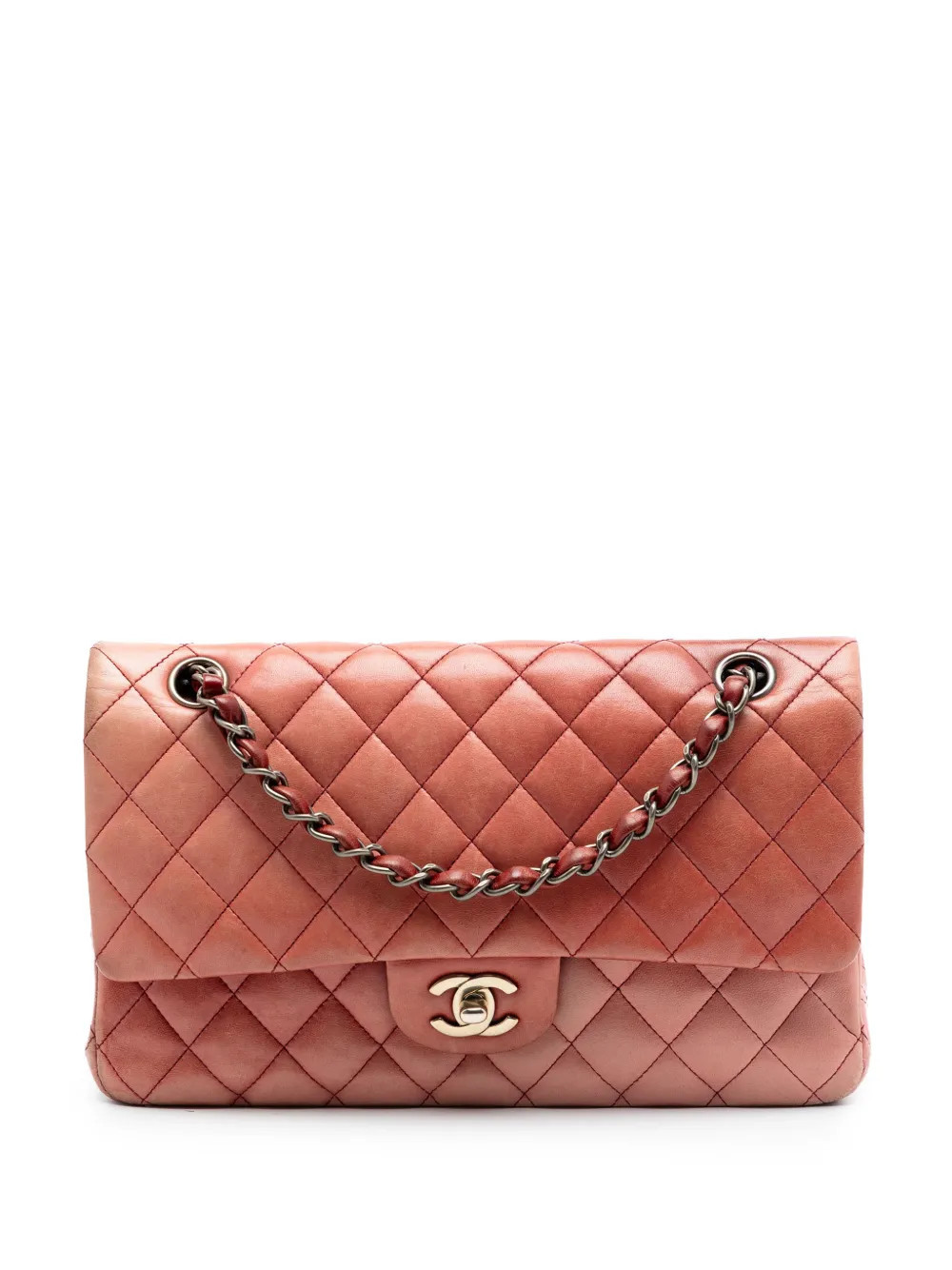 CHANEL Pre-Owned 2009-2010 Medium Classic Lambskin Ombre Double Flap shoulder bag - Orange | Farfetch Global