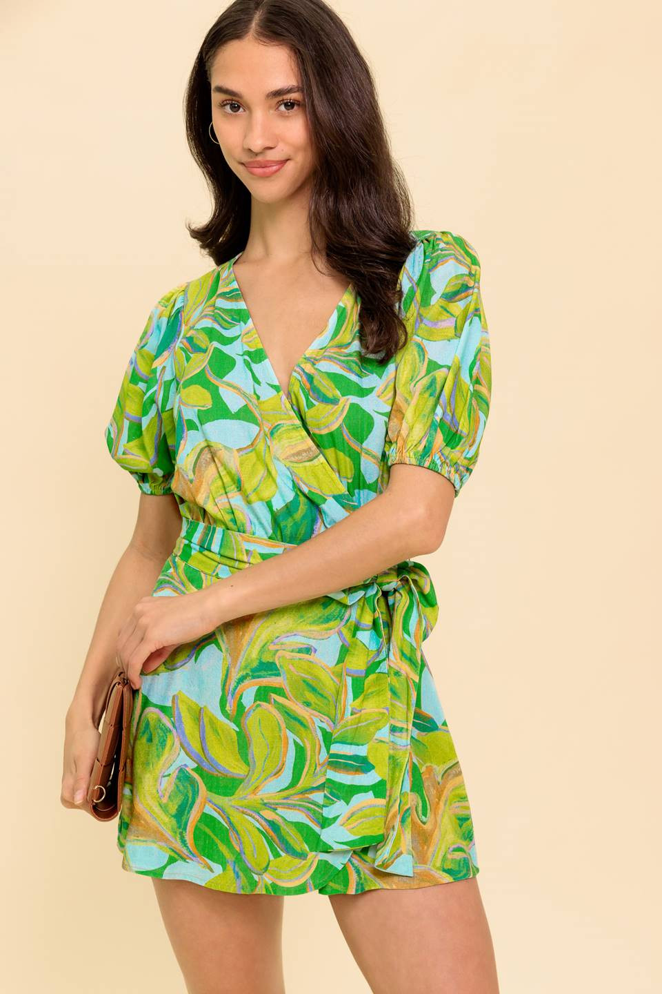 LINDSEY GREEN TROPICAL PRINT SKORT ROMPER | Lady Black Tie