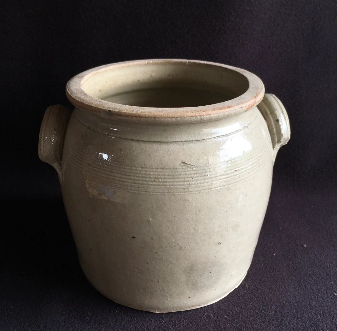 Antique French Beige Stoneware Confit Pot, Crock Pot, Kitchen Utensil Container, Stoneware Pot Gr... | Etsy (US)