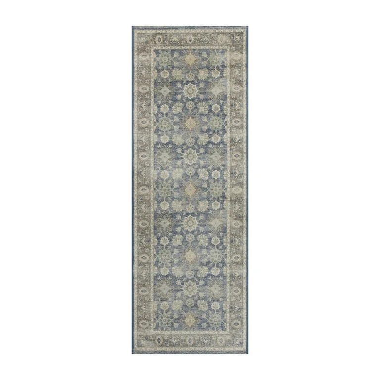 Better Homes & Gardens  Blue Floral Indoor 2.5' x 7' Runner Rug - Walmart.com | Walmart (US)