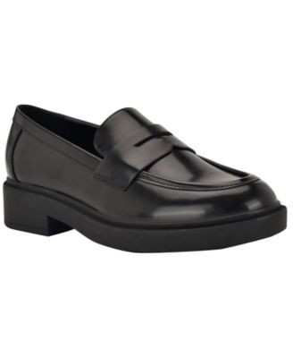 Calvin Klein Women's Otinya Almond Toe Penny Loafers - Dark Brown | Macy's