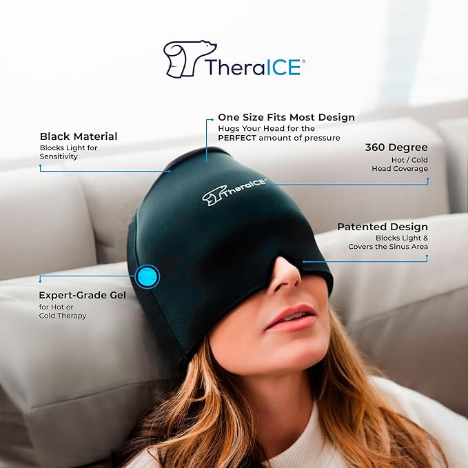 TheraICE Migraine Headache Relief Cap, Hot & Cold Therapy Hat, Migraine Relief Cap, Cool Gel Head... | Amazon (US)