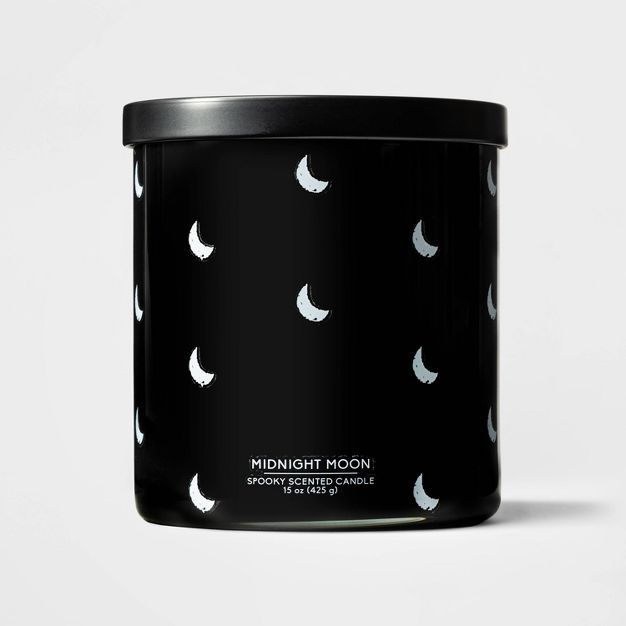 15oz 3-Wick Glass Jar Midnight Moon Candle Black - Hyde &#38; EEK! Boutique&#8482; | Target