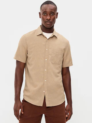 Classic Fit Everyday Linen-Blend Shirt | Old Navy (US)