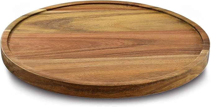 11" Acacia Wood Lazy Susan Organizer Kitchen Turntable for Cabinet Pantry Table Organization | Amazon (US)