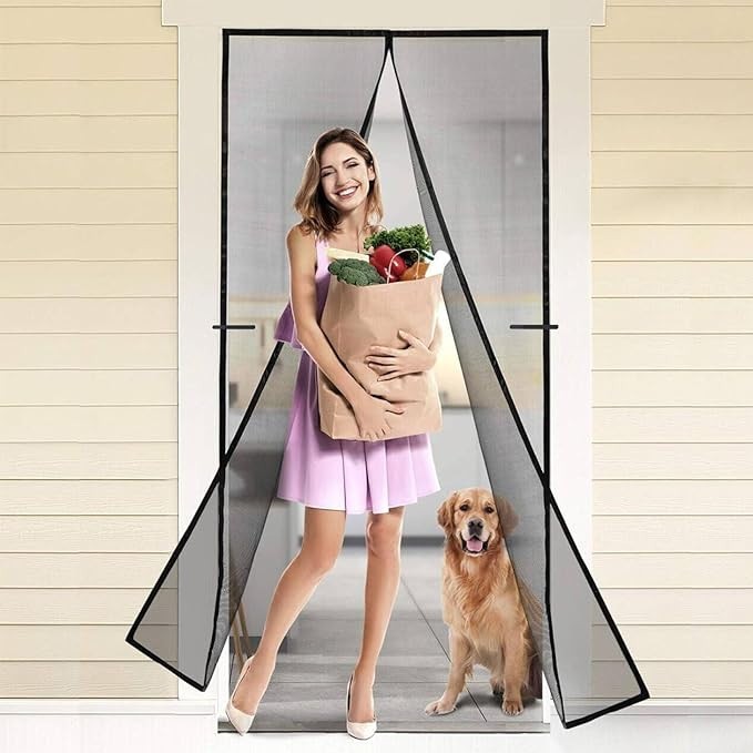 Magnetic Screen Door, Fit for Door Size:32"x80", Screen Itself Size 34"x81" Hands Free Entry, Pet... | Amazon (US)