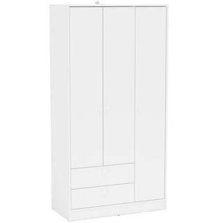Cambridge White Wardrobe with 3 Doors and 2 Drawers 402001760001 - The Home Depot | The Home Depot