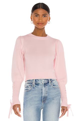 525 Cropped Tie Sleeve Pullover Sweater in Light Pink from Revolve.com | Revolve Clothing (Global)