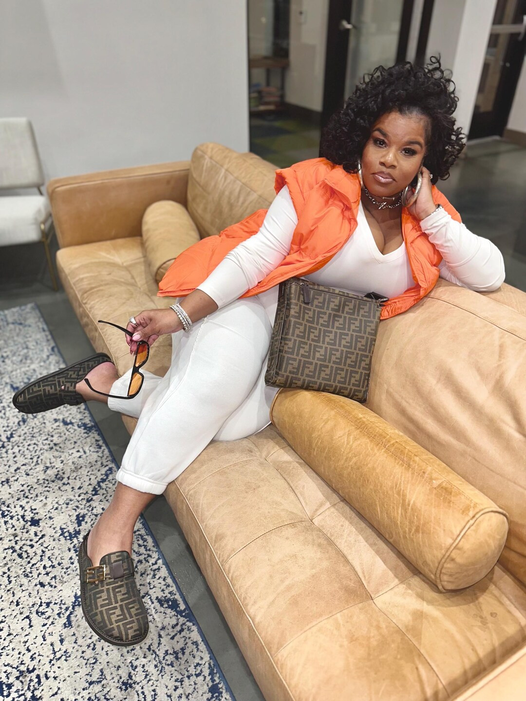 Orange Puffer Vest - Etsy | Etsy (US)