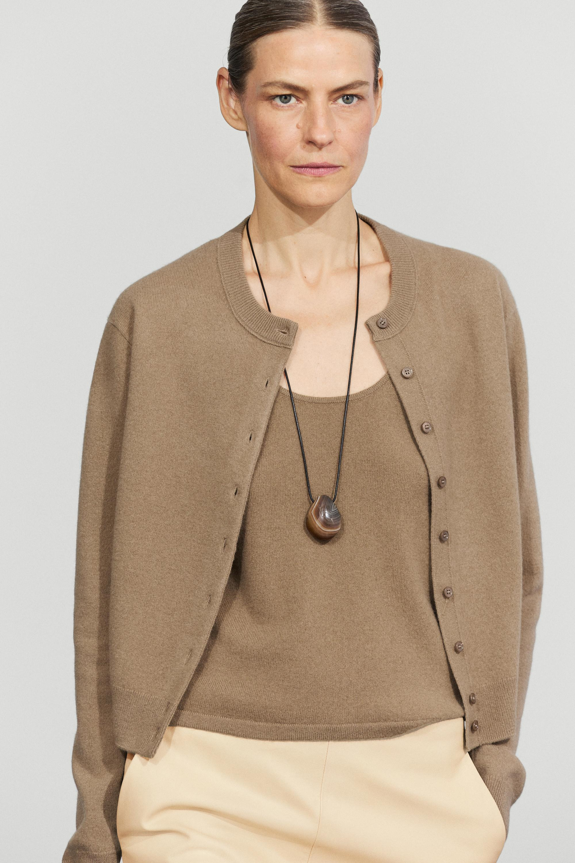 Knit cardigan with button detail | Massimo Dutti UK